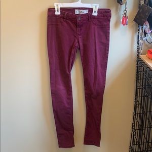 Hollister maroon skinny jeans